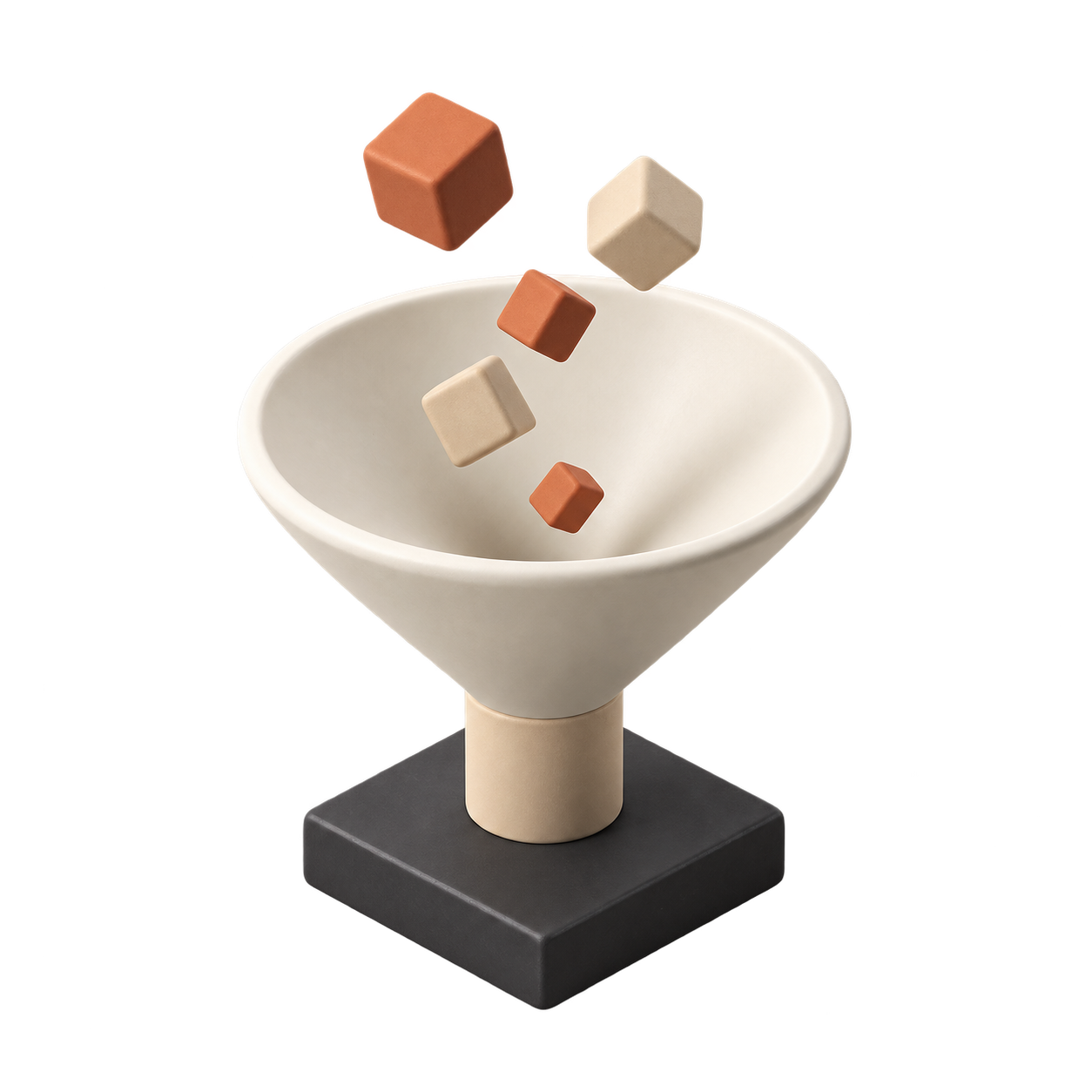 Ceramic funnel collecting visitor signals